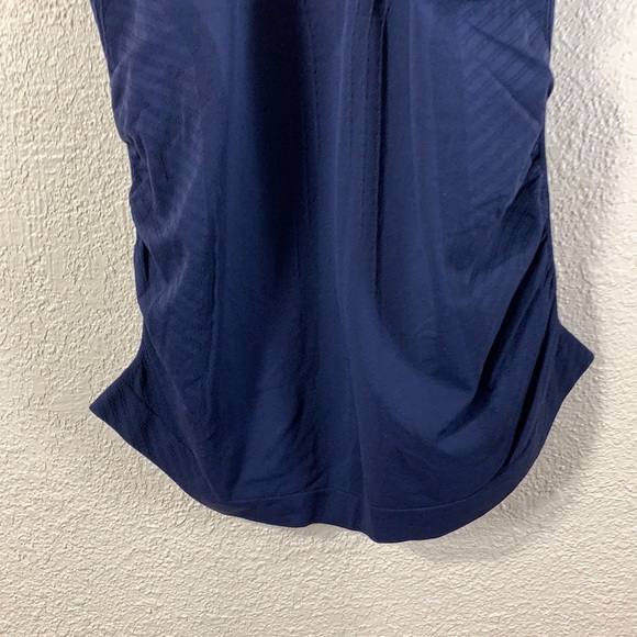 Athleta Navy Blue M Athletic Tank Top Maternity Ruched Sides Stretchy Pull Over - Picture 8 of 9